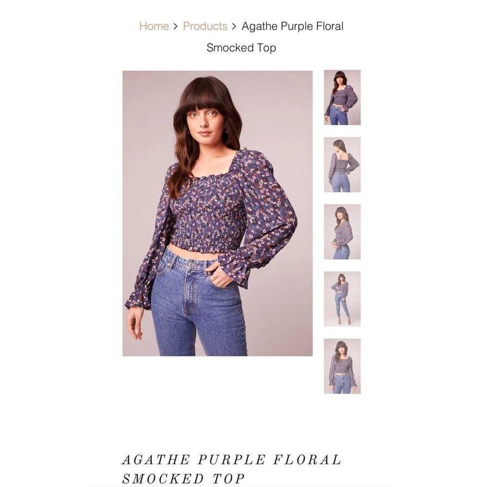 NWT small Purple floral smock top